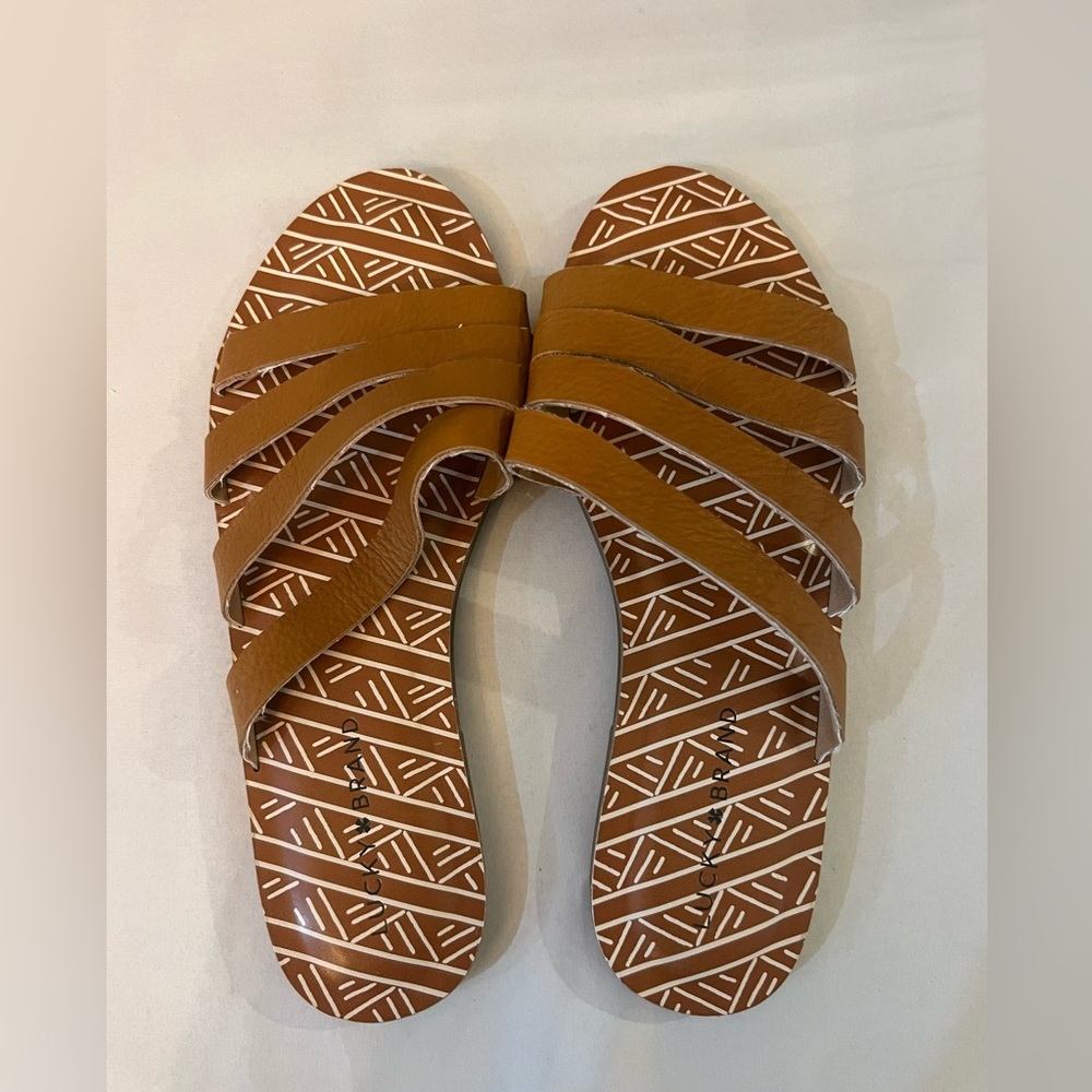 Lucky Brand Anika Strappy Leather Sandal- Size 10
